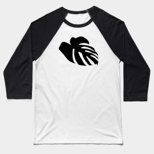 Isolated Black Monstera Leaf Baseball T-Shirt